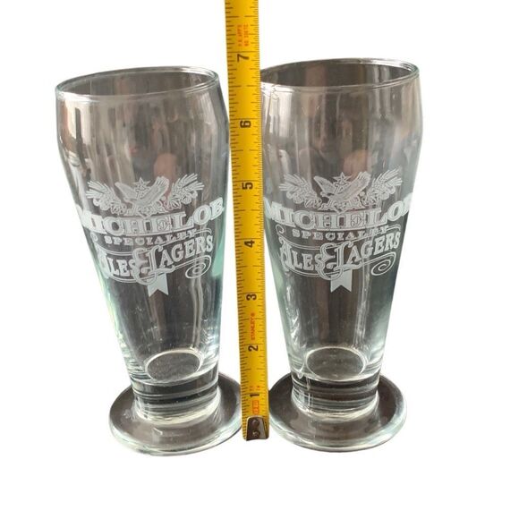 Vintage Michelob Lot of 2 Special ALES LAGERS Etched Glass Perfect for Collect - Picture 9 of 10